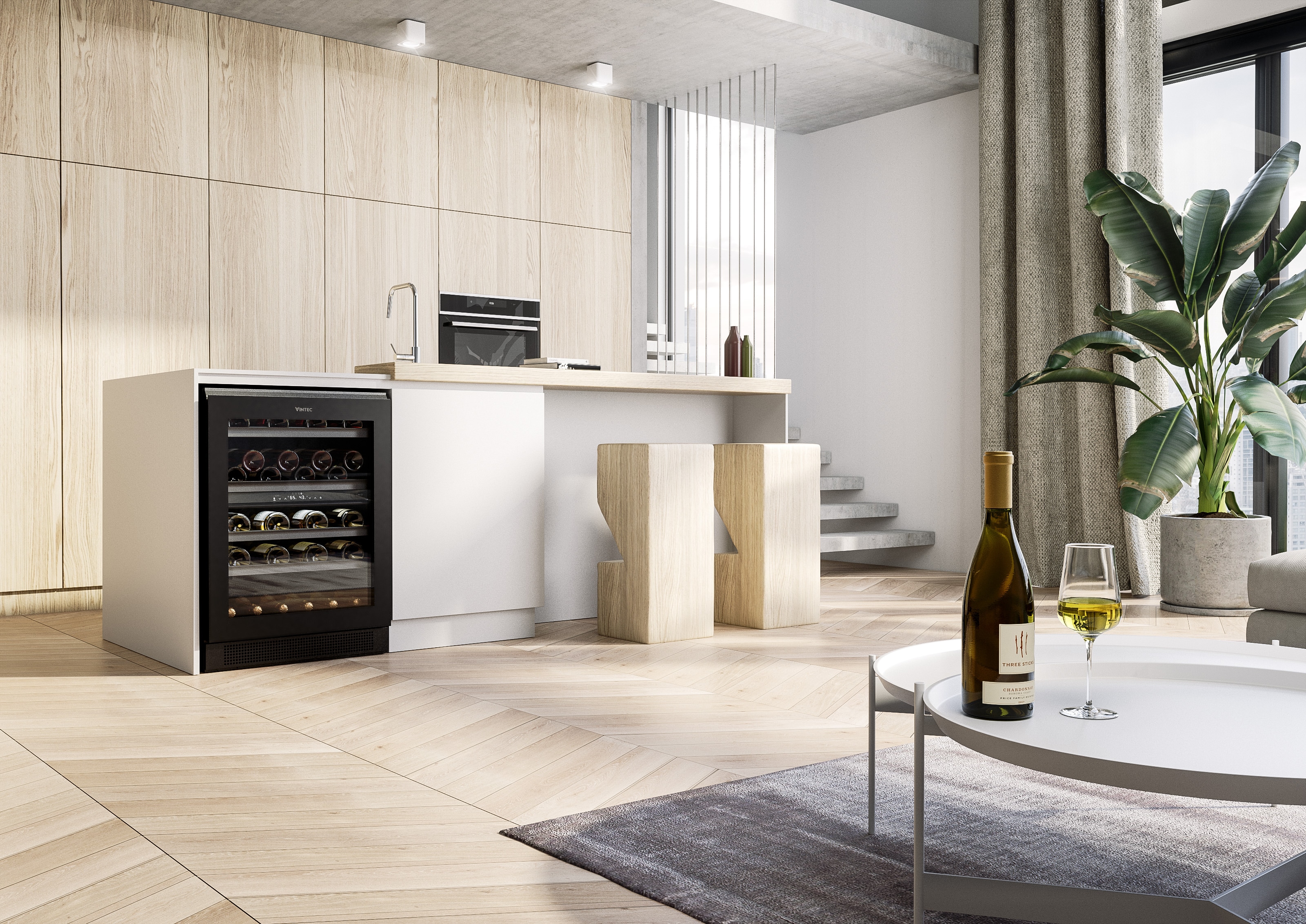 V44 Dual Zone Wine Cabinet living room